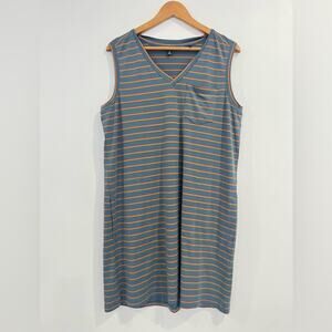 Toad & Co Striped Tank Dress Pockets XL